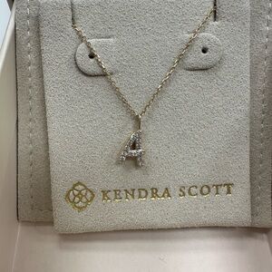 Kendra Scott Diamond Letter A Pendant Necklace in 14k Yellow Gold